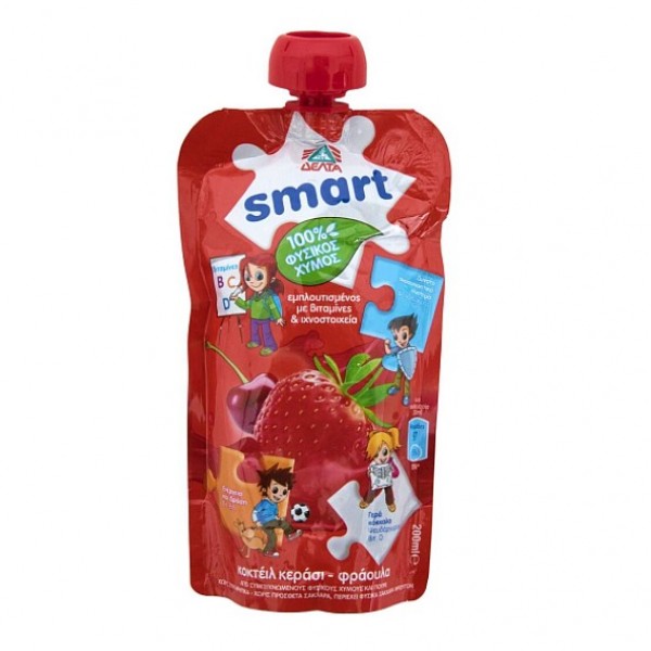 100% Φυσικός χυμός ΔΕΛΤΑ Smart κεράσι, φράουλα (200ml)