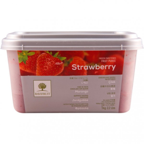 Πουρές φράουλα 90% RAVIFRUIT (πούλπα) κατεψυγμένος (1kg)